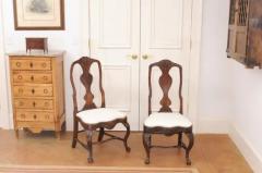Pair of 18th Century Swedish Rococo Walnut Side Chairs - 3472458
