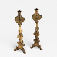 Pair of 18th century Spanish bronze candlesticks - 788165