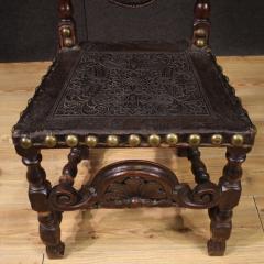Pair of 18th century antique Italian leather chairs - 4343456