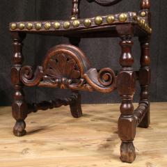 Pair of 18th century antique Italian leather chairs - 4343462