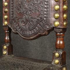 Pair of 18th century antique Italian leather chairs - 4343465