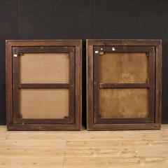 Pair of 18th century antique paintings portraits in traditional costume - 4092990
