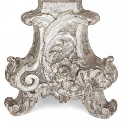 Pair of 18th century continental silvered wood lamps - 4198776