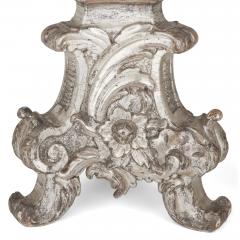 Pair of 18th century continental silvered wood lamps - 4198777