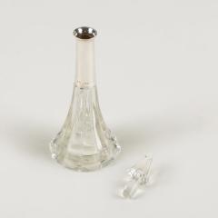 Pair of 1920s English Art Deco cut glass and silver collar bottles - 4615809