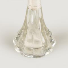 Pair of 1920s English Art Deco cut glass and silver collar bottles - 4615810