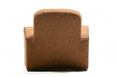 Pair of 1930s Art Deco Club Chairs in Truffle Cocoa Fabric with Chocolate Trim - 4349499