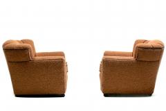 Pair of 1930s Art Deco Club Chairs in Truffle Cocoa Fabric with Chocolate Trim - 4722630