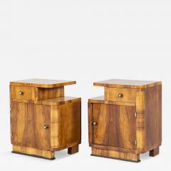 Pair of 1930s Swedish Art Deco walnut nightstands - 3294050