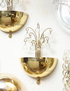 Pair of 1940s Art Deco Crystal Ball Sconces  - 2857166