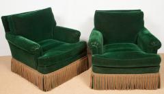 Pair of 1940s Art Deco Velvet Upholstered Ottomans - 1650587