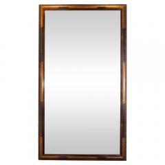 Pair of 1940s Dark Walnut Mirrors w Hand Painted 24kt Gilt Arabesque Detailing - 1484778