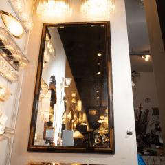 Pair of 1940s Dark Walnut Mirrors w Hand Painted 24kt Gilt Arabesque Detailing - 1484781