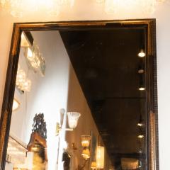 Pair of 1940s Dark Walnut Mirrors w Hand Painted 24kt Gilt Arabesque Detailing - 1484793
