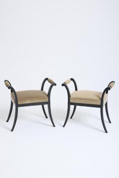 Pair of 1940s Ebonised Stools - 4815935