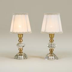 Pair of 1940s Murano cut glass and brass table lamps - 4245743