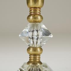 Pair of 1940s Murano cut glass and brass table lamps - 4245762