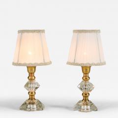 Pair of 1940s Murano cut glass and brass table lamps - 4246787