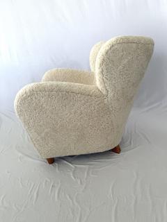 Pair of 1940s Scandinavian Sheepskin Lounge Chairs - 3868133