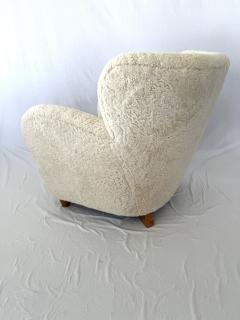 Pair of 1940s Scandinavian Sheepskin Lounge Chairs - 3868134