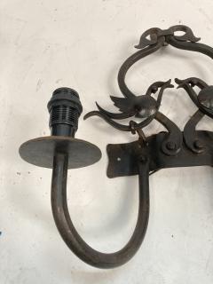 Pair of 1940s wrought iron sconces - 3312035