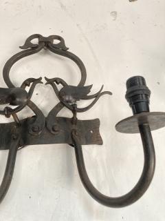Pair of 1940s wrought iron sconces - 3312036