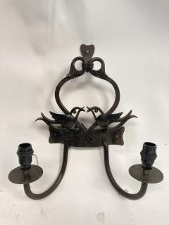 Pair of 1940s wrought iron sconces - 3312037