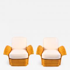Pair of 1950s American rattan armchairs matching sofa  - 735456