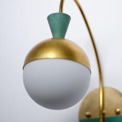 Pair of 1950s Italian Brass Sconces Attributed to Stilnovo with Opaline Globes - 4387235