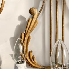 Pair of 1950s Italian Gilt Lyre Wall Lights - 3450348