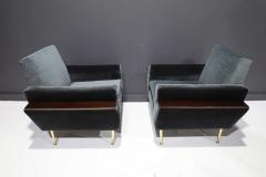 Pair of 1950s Italian Lounge Chairs in New Upholstery by Rubelli and Mokum - 1950757