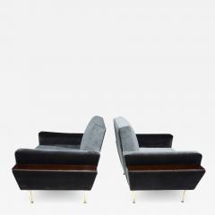 Pair of 1950s Italian Lounge Chairs in New Upholstery by Rubelli and Mokum - 1953124