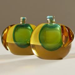Pair of 1950s Italian Murano glass apple bookends objet dart - 3146476