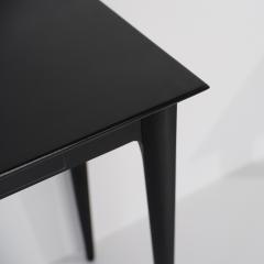 Pair of 1950s Italian Nightstands in Black Shellac Lacquer with Brass Pulls - 4392503