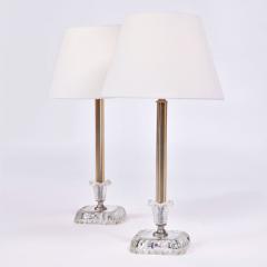 Pair of 1950s US Art Deco style glass table lamps - 1452674