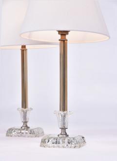 Pair of 1950s US Art Deco style glass table lamps - 1452675