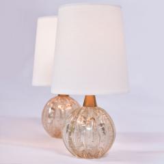 Pair of 1950s pale gold Murano ball lamps - 1485362