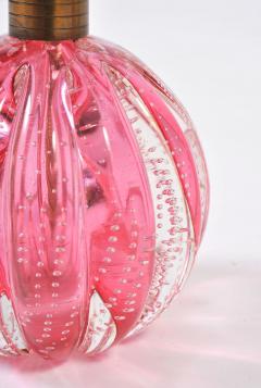 Pair of 1950s pink Murano ball lamps - 755781