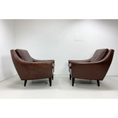 Pair of 1960 s Danish Leather Lounge Chairs - 2935893