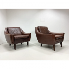 Pair of 1960 s Danish Leather Lounge Chairs - 2935904
