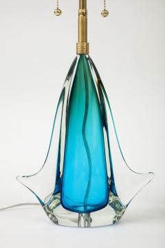 Pair of 1960s Blue Murano Glass Lamps  - 2903815