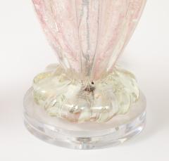 Pair of 1960s Candy Pink Murano Glass Table lamps - 4768507
