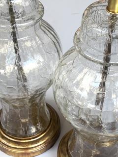 Pair of 1960s Ginger Jar Crackle glass Lamps - 3946194