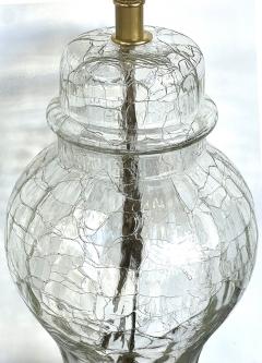 Pair of 1960s Ginger Jar Crackle glass Lamps - 3946195