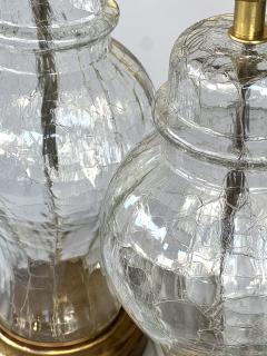 Pair of 1960s Ginger Jar Crackle glass Lamps - 3946196