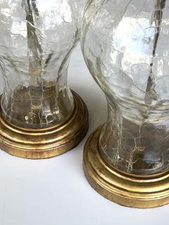 Pair of 1960s Ginger Jar Crackle glass Lamps - 3946197