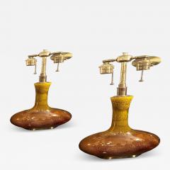 Pair of 1960s Glazed Ceramic Lamps  - 4288516