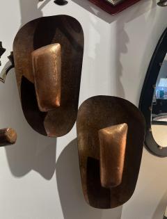 Pair of 1960s Hammered Copper Sconces - 3707776