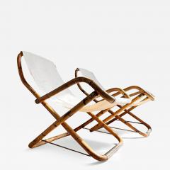 Pair of 1960s Italian Folding Bamboo Deck Chairs - 3612353