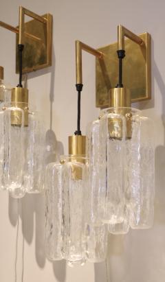 Pair of 1960s Kalmar Glass and Brass Sconces - 283410